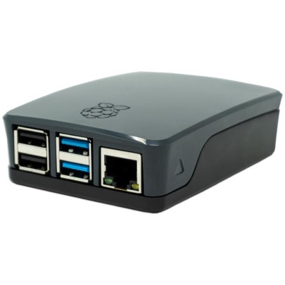 offizielles Raspberry Pi 4 Gehäuse Grau-Schwarz