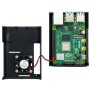 Pi4 ABS Gehäuse Schwarz mit Lüfter 17014