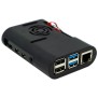Pi4 ABS Gehäuse Schwarz mit Lüfter 17014