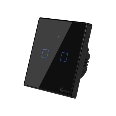 SONOFF TX T3EU2C Wall Switches schwarz (2 Taster)