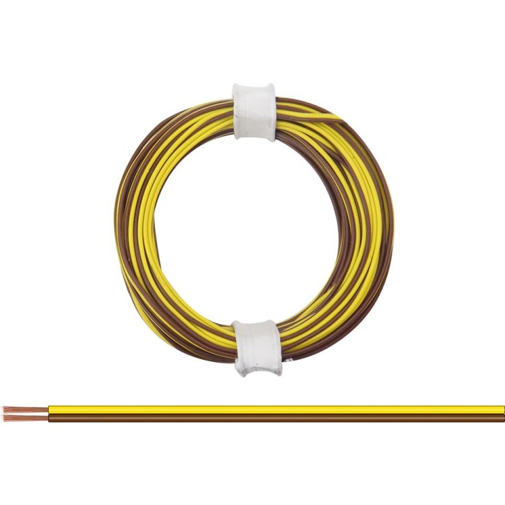 Zwillingslitze 0,08 mm² / 5 m gelb-braun