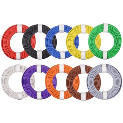 Kupferlitzen-Set (0,50 mm²) 10 x 10 m 10 farbig