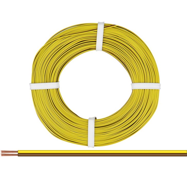 Zwillingslitze 0,25 mm² / 25 m gelb-braun