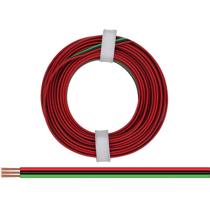 Drillingslitze 0,14 mm² / 5 m rot-schwarz-grün