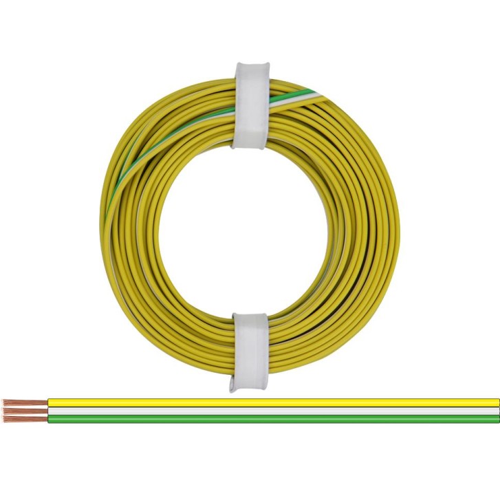 Drillingslitze 0,14 mm² / 5 m gelb-weiss-grün