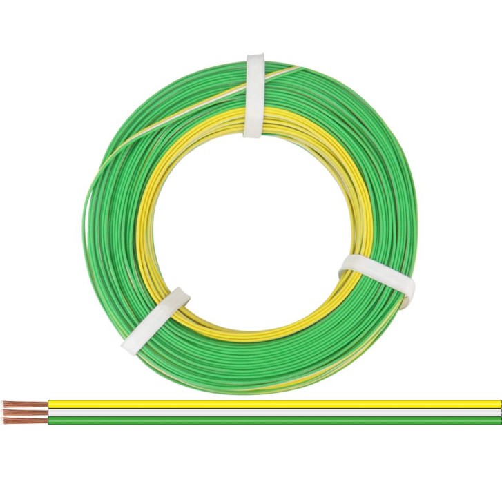 Drillingslitze 0,14 mm² / 25 m gelb-weiss-grün