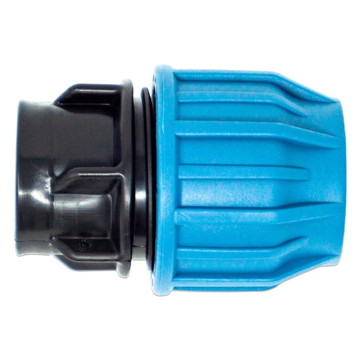 Jason Kupplung PP 32 mm x 1" Klemm x Innengewinde 16bar Schwarz/Blau DVGW/KIWA/WRAS/SVGW