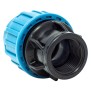 Jason Kupplung PP 32 mm x 1" Klemm x Innengewinde 16bar Schwarz/Blau DVGW/KIWA/WRAS/SVGW