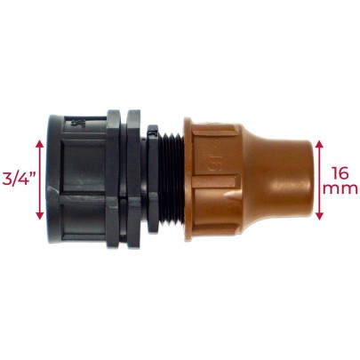 Rain Bird Kupplung PP 16 mm x 3/4" lock x...