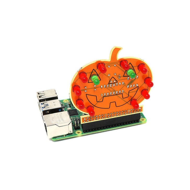 Halloween Kürbis Pi Lötset für Raspberry Pi (555 Timer)