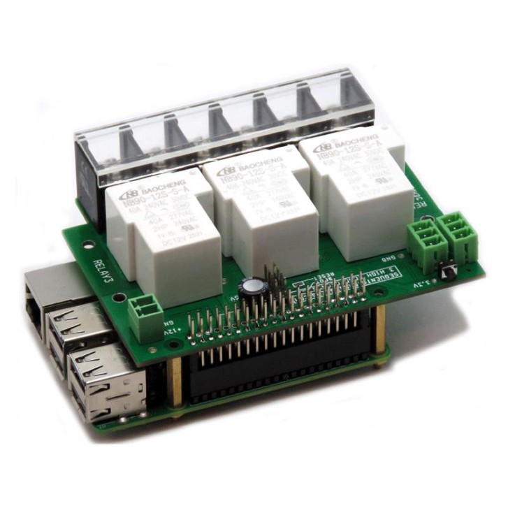 Dreifach 40A/240V-Relais RS485 Daisy-chainable HAT für Raspberry Pi