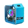Mini Tower Kit für Raspberry Pi 4B, Desktop-Computer-Gehäuse, starke Wärmeableitung, OLED-Display, bunte LED 23116