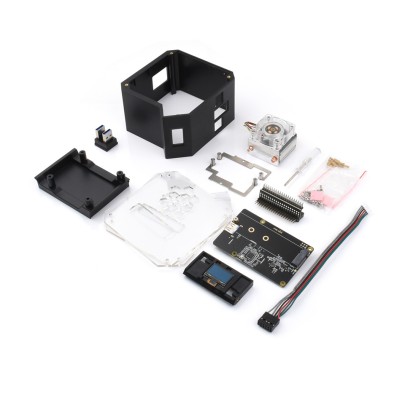 Mini Tower NAS Kit für Raspberry Pi 4B, unterstützt bis zu 2TB M.2 SATA SSD, starke Wärmeableitung, OLED Display 23117